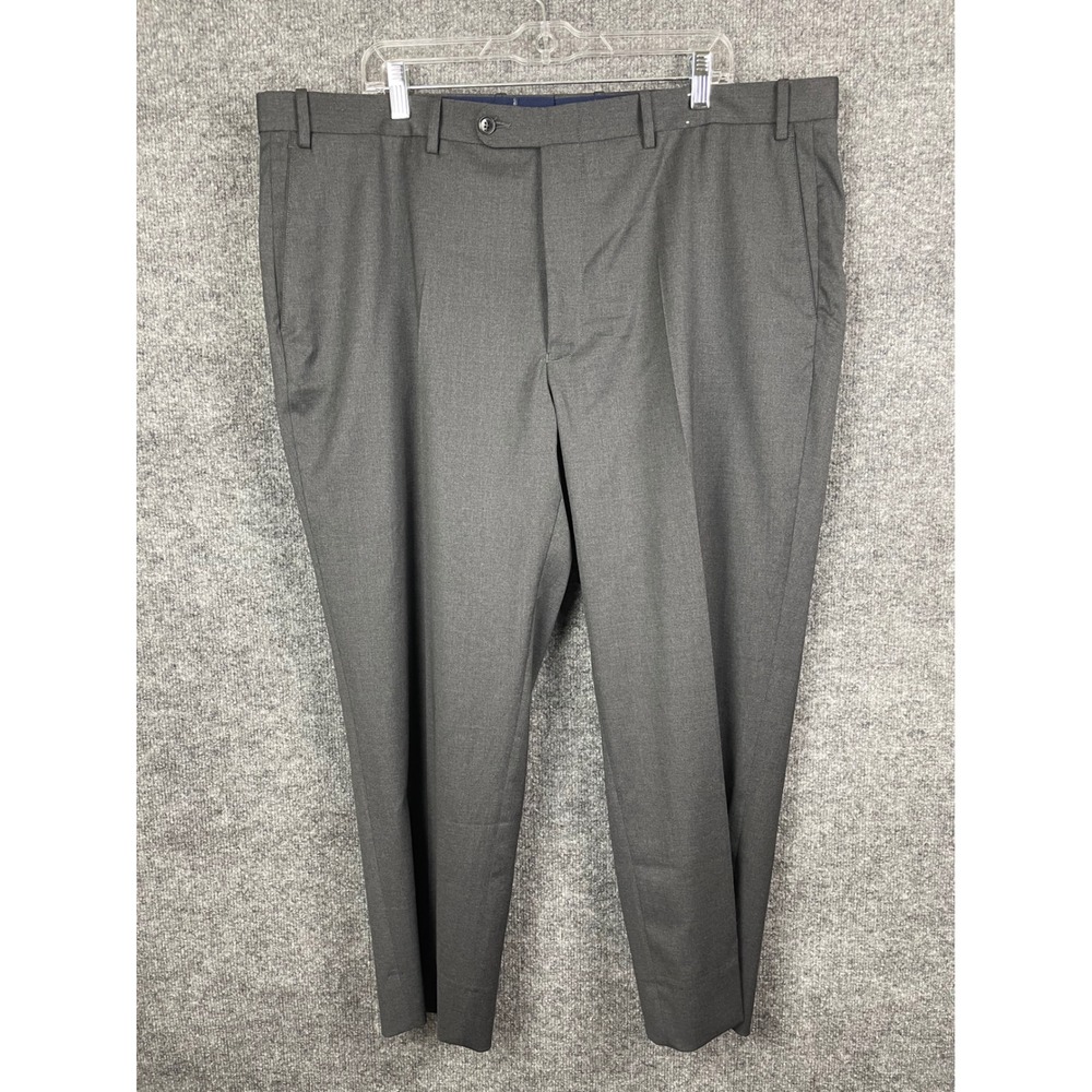 Peter Millar Dress Pants Mens 42x26.5 Gray Excellent Flat Front Luxury Trousers